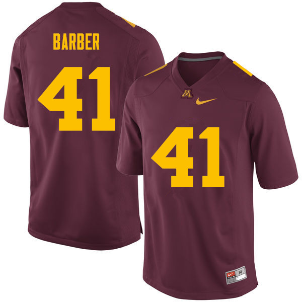Men #41 Thomas Barber Minnesota Golden Gophers College Football Jerseys Sale-Maroon